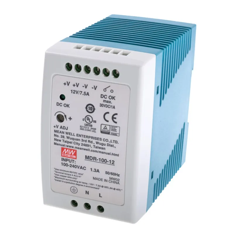 MDR-100-12 Mean Well Блок питания (AC/DC, монтаж DIN-рейку, 12В, 7.5А)