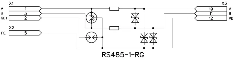 Устройства защиты от импульсных перенапряжений (УЗИП) RS485-1-RG (исп.2) (Приборэнерго)