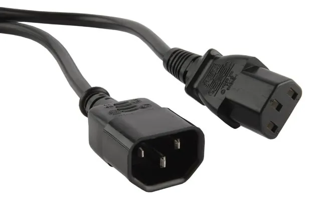 Hyperline PWC-IEC13-IEC14-1.8-BK Кабель питания IEC 320 C13 - IEC320 C14 (3x0.75), 10A, прямая вилка, 1.8м, цвет черный