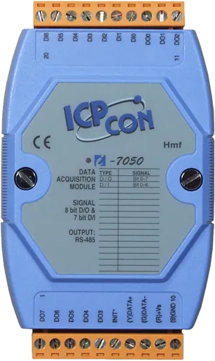 ICP-CON I-7050 Модуль с 7 каналами дискретного ввода и 8 каналами дискретного вывода (потребитель)