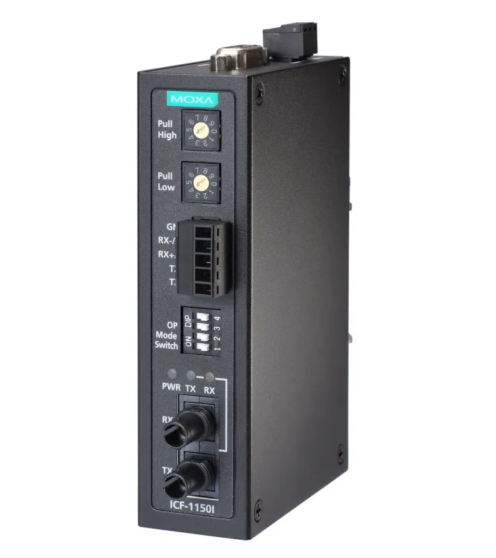 MOXA ICF-1150-S-ST Преобразователь RS-232 и RS-422/485 в одномодовое оптоволокно в промышленном исполнении