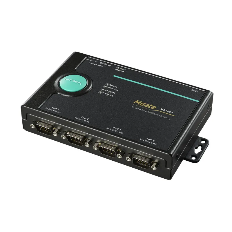 4-портовый преобразователь Modbus-RTU/ASCII (RS-232/422/485) в Modbus/TCP MOXA MGate MB3480