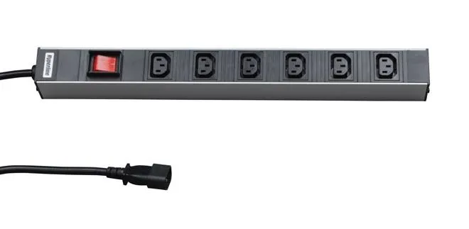 Hyperline SHT19-6IEC-S-2.5IEC Блок розеток для 19" шкафов