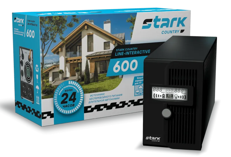 Stark Country 600 ИБП (600ВА/360Вт) АКБ 12В Батареи в комплект не входят