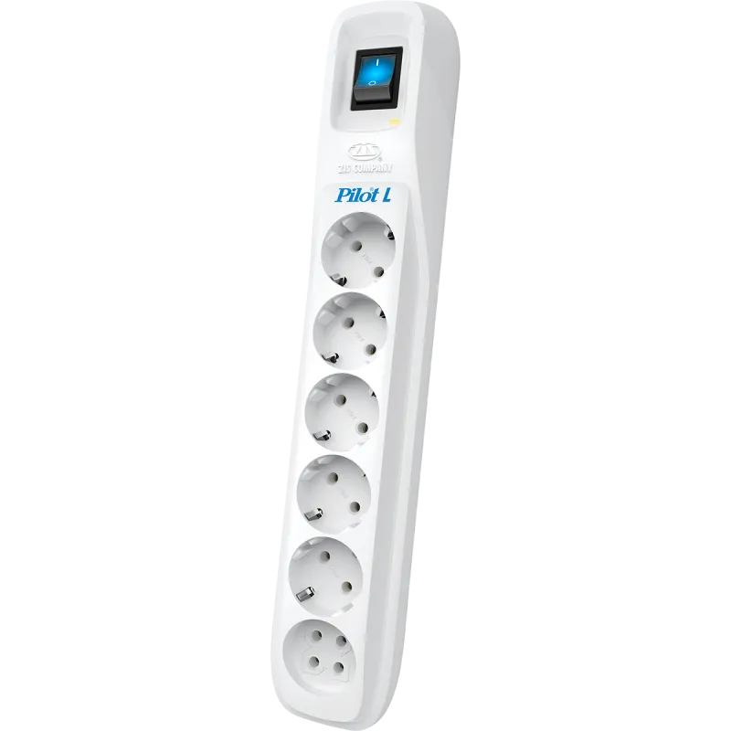 Сетевой фильтр Pilot L 1.8м (6 розеток) белый 10А 2200Вт