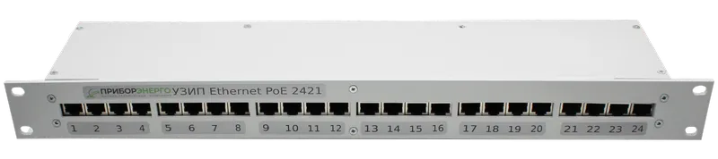 Устройства защиты от импульсных перенапряжений (УЗИП) Ethernet PoE 19" 2021 (20 портов) (Приборэнерго)