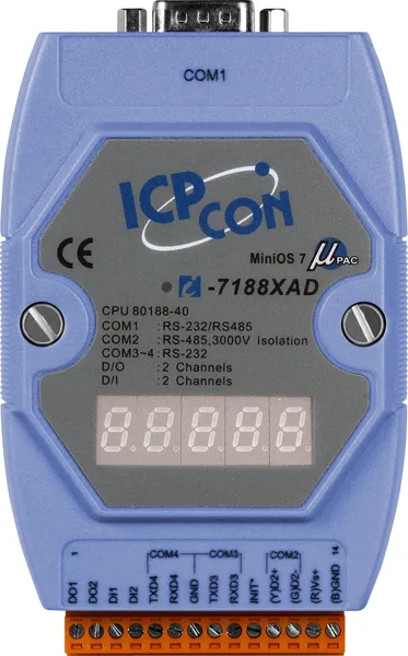 ICP-CON I-7188XAD Программируемый компактный контроллер c дисплеем