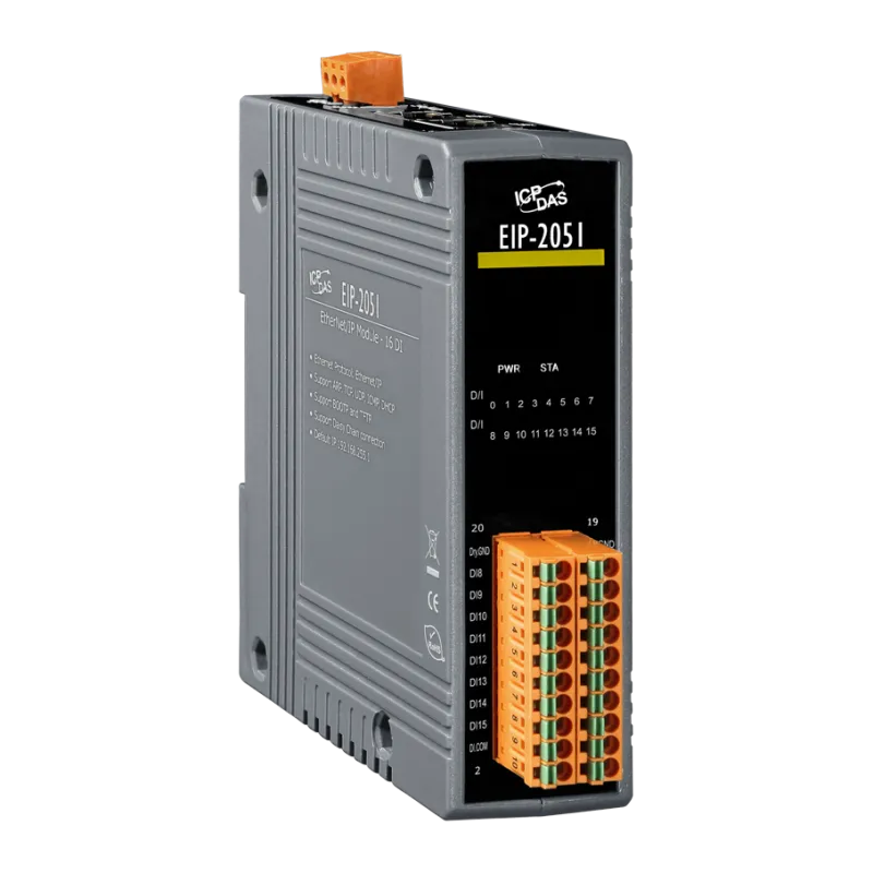 ICP-CON EIP-2051 Модуль ввода-вывода, 16 каналов дискретного ввода, EtherNet/IP (RoHS)
