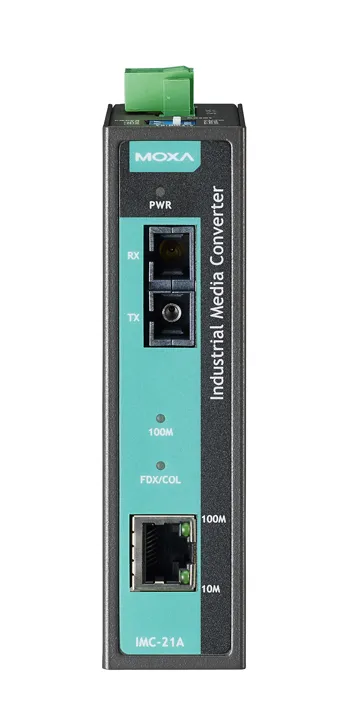 MOXA IMC-21A-M-SC-T Медиа-конвертер Ethernet 10/100BaseTX в 100BaseFX (многомодовое оптоволокно) в металлическом корпусе с расширенным диапазоном температур