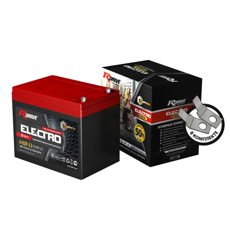 RDrive ELECTRO Velo 6-DZF-13 (6-DZM-13) Тяговый аккумулятор (12 V, 13 Ah)