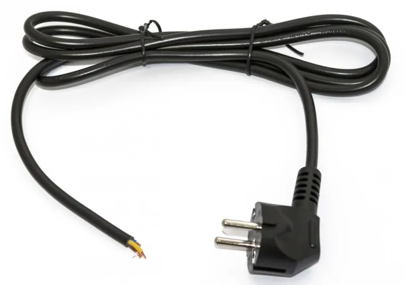 Hyperline PWC-SHM-OE-3.0-BK Кабель с вилкой Schuko (open end), длиной 3.0м (3x0.75 кв.мм), цвет черный