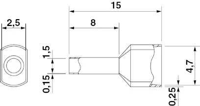 3200933 Кабельный наконечник - AI-TWIN 2X 0,5 - 8 WH упак 100шт