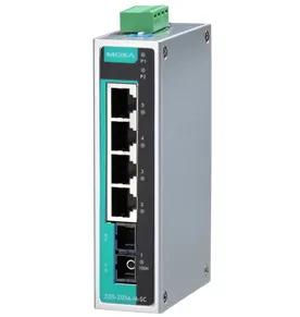 MOXA EDS-205A-S-SC Компактный коммутатор 4 x 10/100BaseTX, 1 x 100BaseFX (одномодовое оптоволокно) в металлическом корпусе