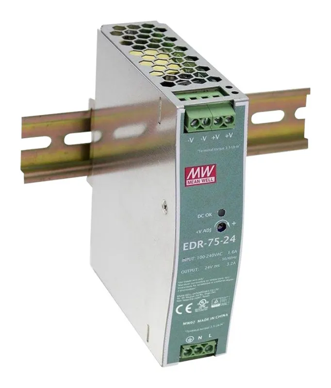 EDR-75-24 Mean Well Блок питания (AC/DC, монтаж DIN-рейку, 24В, 3.2А, 76Вт)