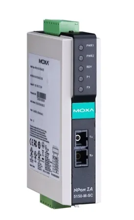 MOXA NPort IA-5150-M-SC 1-портовый преобразователь RS-232/422/485 в Ethernet с многомодовым оптоволоконным сетевым интерфейсом