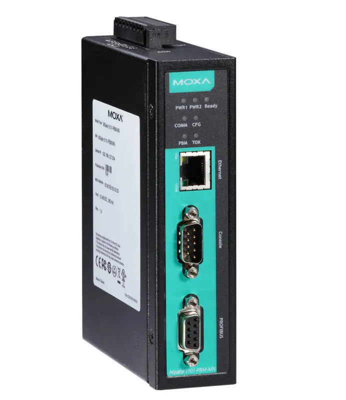 MOXA MGate 5101-PBM-MN 1-портовый преобразователь PROFIBUS в Modbus TCP в промышленном исполнении