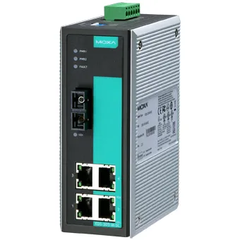 MOXA EDS-305-M-SC-T Коммутатор 4 x 10/100BaseTX, 1 x 100BaseFX (многомодовое оптоволокно), с расширенным диапазоном температур