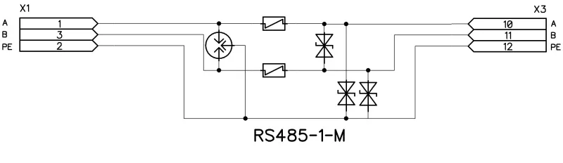 RS485-1-M (исп.2) Устройства защиты от импульсных перенапряжений (УЗИП) (Приборэнерго)