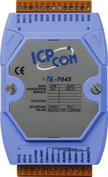 ICP-CON I-7045 16-канальный модуль дискретного вывода с изоляцией (с общим "-")