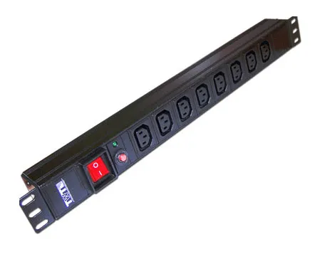Lanmaster TWT-PDU19-10A8C3 Блок распределения питания гориз. 8xC13, 10A C14 без шнура питания