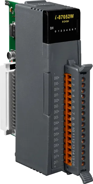 ICP-CON I-87052W-G Модуль с 8 каналами DI (влажный, sink, sourse), низкий профиль, последовательная шина