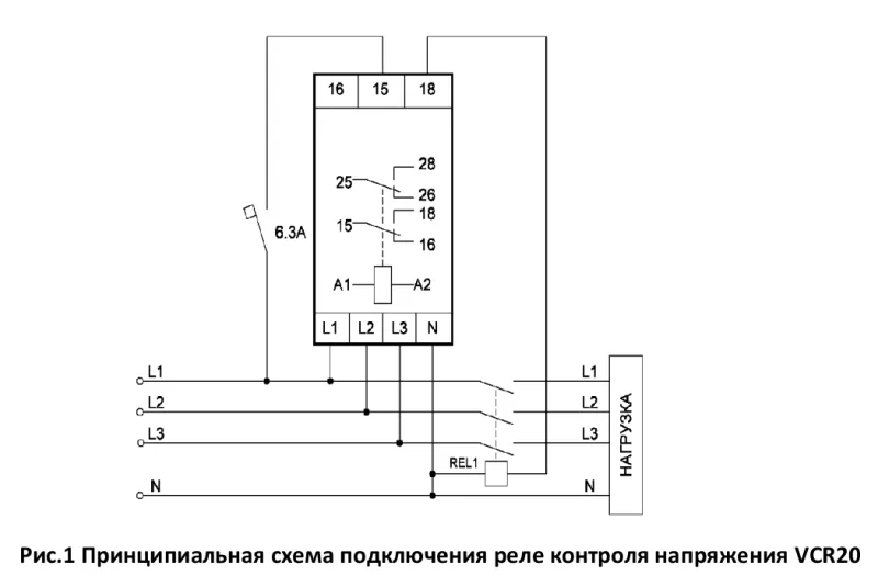 Реле контроля напряжения VCR20 (Приборэнерго)