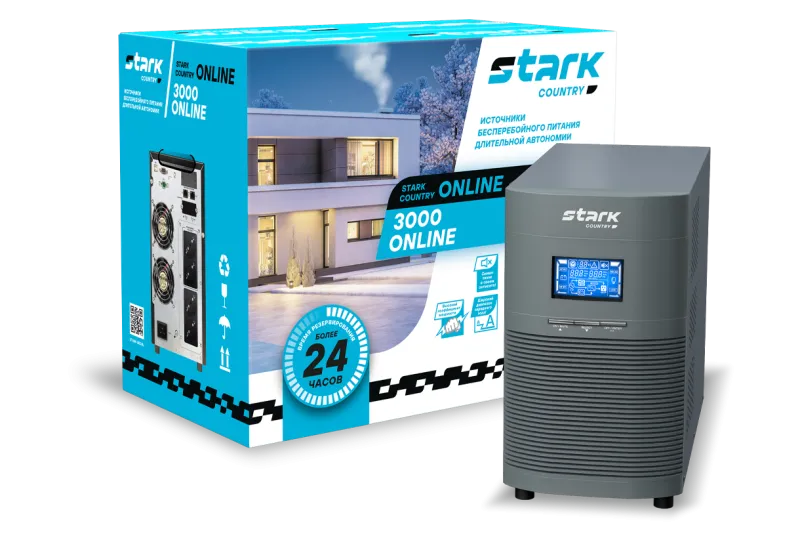 Stark Country 3000 online 12A ИБП (3000ВА/2700Вт) АКБ 72В Батареи в комплект не входят
