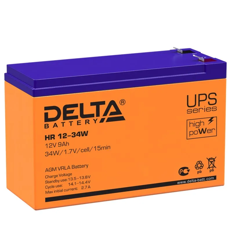 Delta HR 12-34W Аккумуляторная батарея (12В, 9Ач)