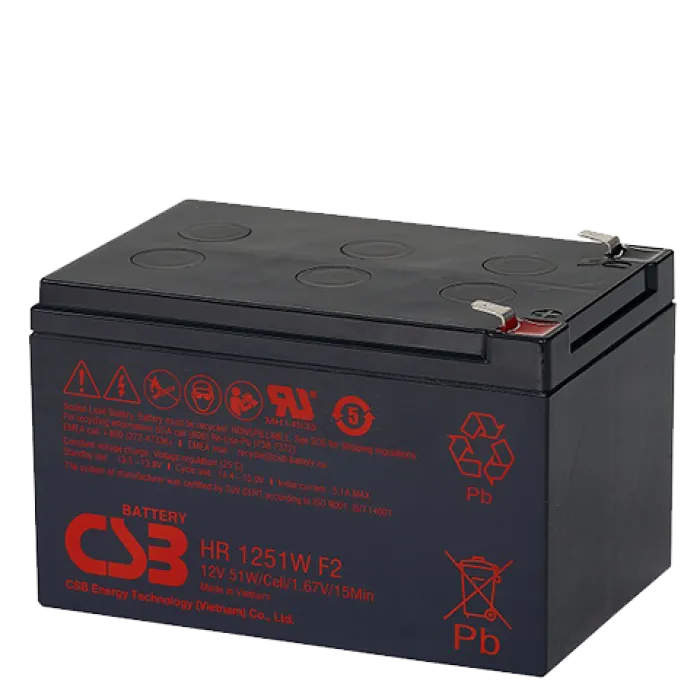 CSB HR1251W F2 Аккумуляторная батарея 12В, 51 Вт/Эл