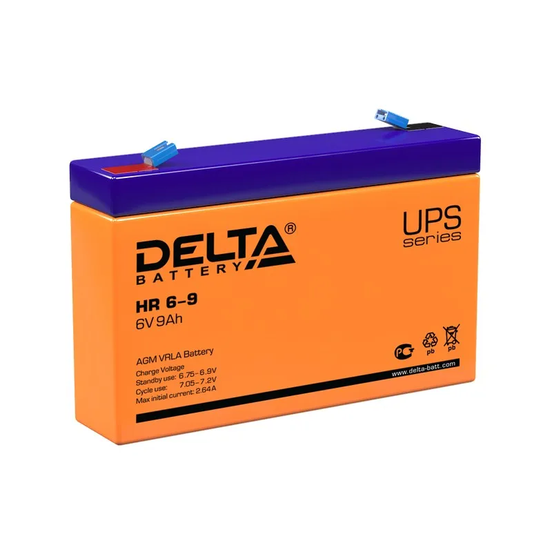 Delta HR 6-9 (634W) Аккумуляторная батарея (6В, 9Ач)