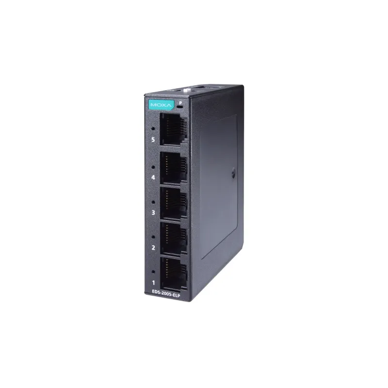 MOXA EDS-2005-ELP Компактный 5-портовый неуправляемый коммутатор 10/100 BaseT(X) Ethernet, QoS, в пластиковом корпусе, -10...+60C