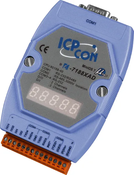 ICP-CON I-7188XAD Программируемый компактный контроллер c дисплеем