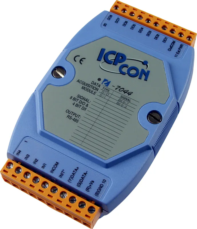 ICP-CON I-7044 Модуль с 4 каналами дискретного ввода и 8 каналами дискретного вывода с изоляцией  