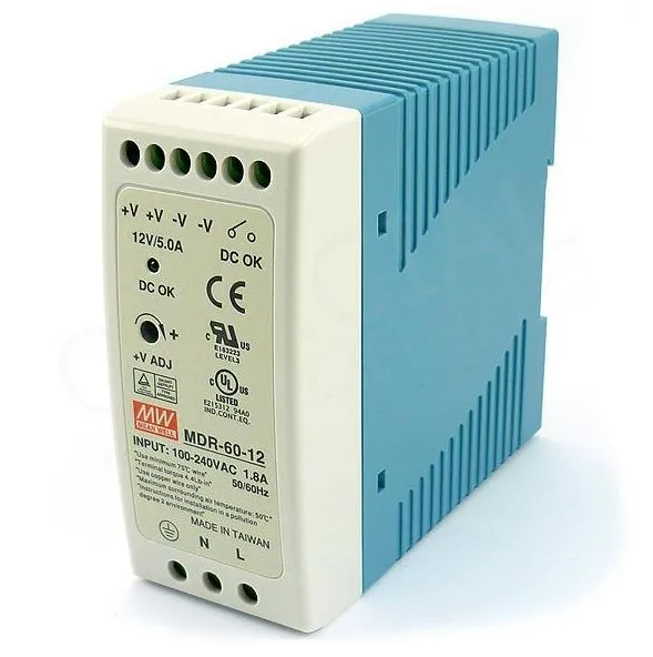 MDR-60-12 Mean Well Блок питания (AC/DC, монтаж DIN-рейку, 12В, 5А)