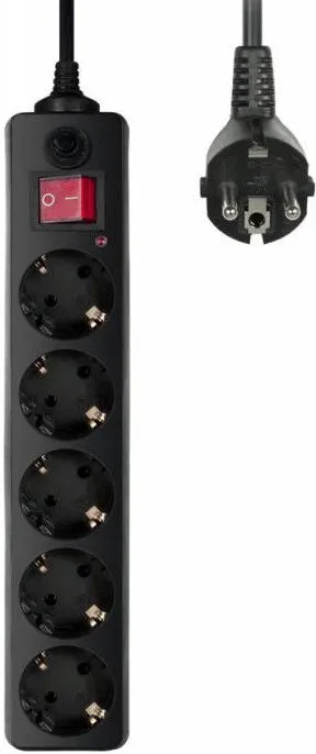  Сетевой фильтр Buro 500SH-1.8-B 1.8м (5 розеток) черный, 10А 2200Вт