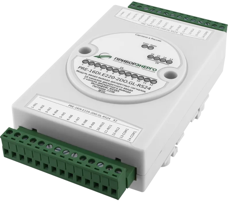 Модуль дискретного ввода PRE-16DI.E220-2DO.GL-RS24 (Приборэнерго)