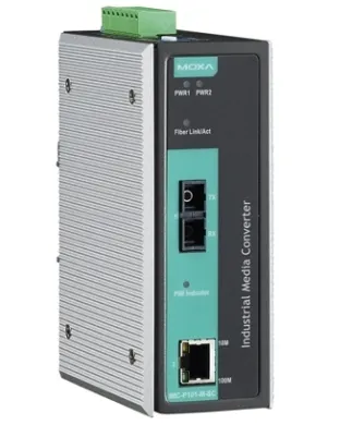 MOXA IMC-P101-S-SC-T Медиа-конвертер Ethernet в оптику IEEE 802.3af PoE в металлическом корпусе, одномод, разъем SC, с расширенным диапазоном температур