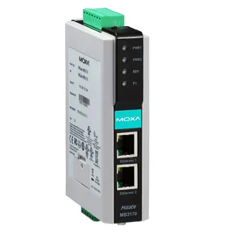 MOXA MGate MB3170 1-портовый преобразователь Modbus-RTU/ASCII (RS-232/422/485) в Modbus/TCP в промышленном исполнении