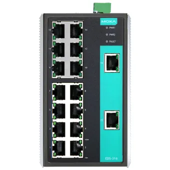 MOXA EDS-316-T Коммутатор 16 x 10/100BaseTX, с расширенным диапазоном температур