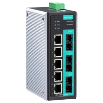 MOXA EDS-408A-1M2S-SC Коммутатор 5 x 10/100BaseTX, 1 x 100BaseFX (многомодовое оптоволокно), 2 x 100BaseFX (одномодовое оптоволокно) с базовыми функциями управления