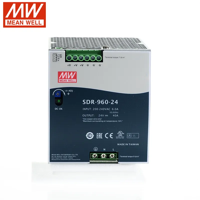 SDR-960-24 Mean Well Блок питания (AC/DC, монтаж DIN-рейку, 24В, 40А)