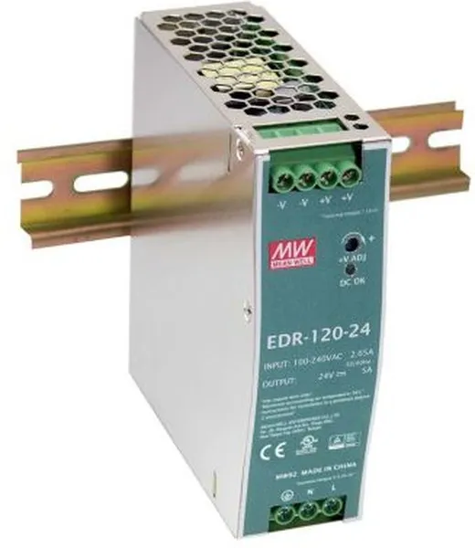 EDR-120-12 Mean Well Блок питания (AC/DC, монтаж DIN-рейку, 12В,10А,120Вт)
