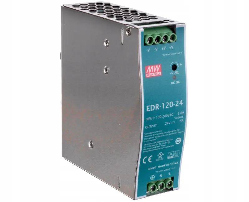 EDR-120-24 Mean Well Блок питания (AC/DC, монтаж DIN-рейку, 24В,5А,120Вт)