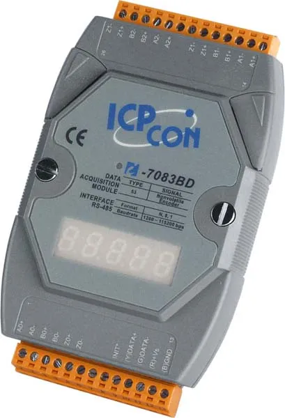 ICP-CON I-7083BD-G Модуль счетчика импульсов трехосевого энкодера, 32-бит, 1MHz, c сохранением данных и индикацией
