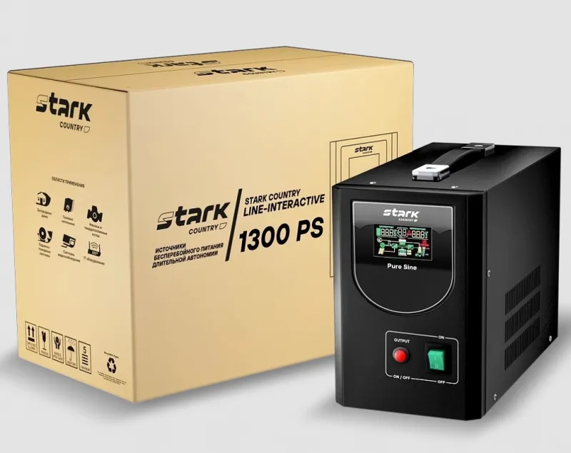 Stark Country 1300 PS ИБП (1300ВА/1000Вт) АКБ 12В Батареи в комплект не входят