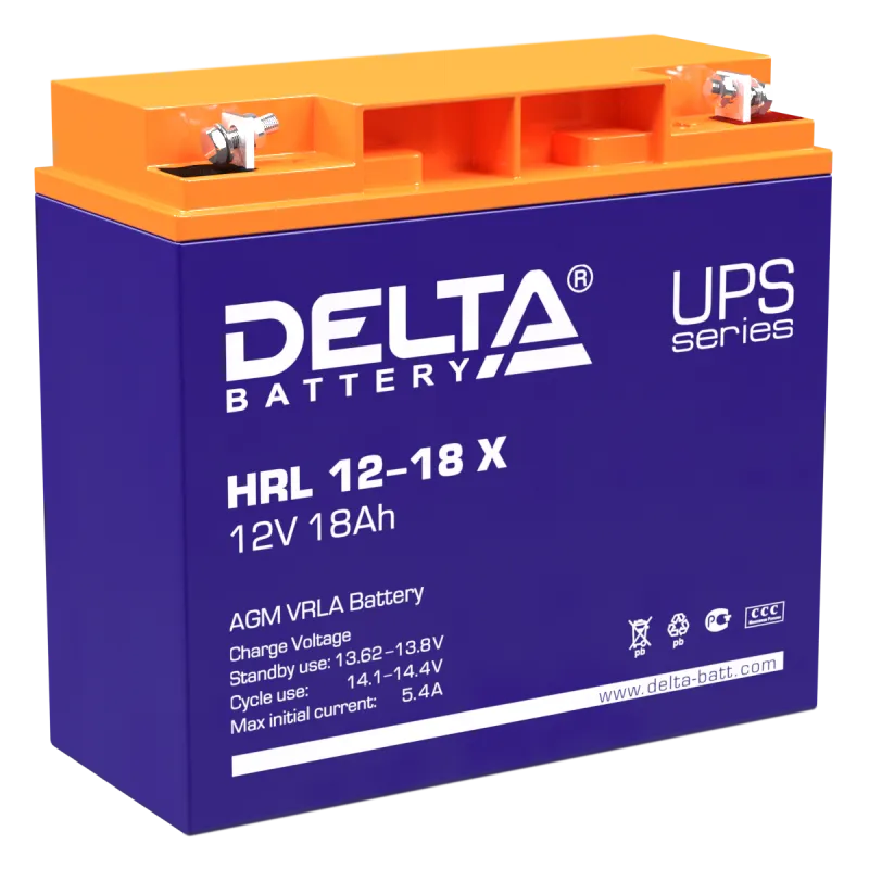 Delta HRL 12-18 X Аккумуляторная батарея (12В, 18Ач)