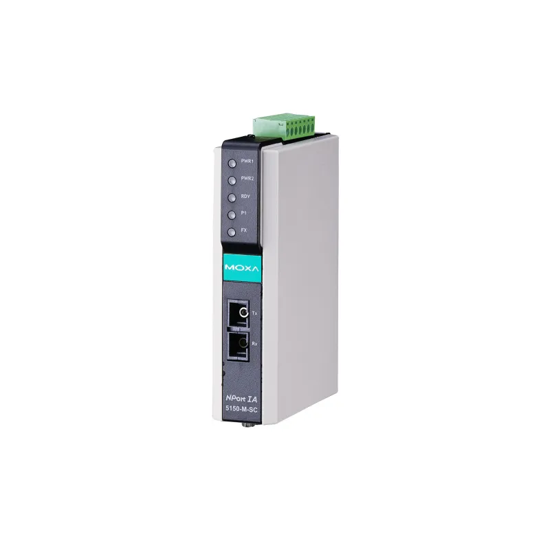 MOXA NPort IA-5150-M-SC 1-портовый преобразователь RS-232/422/485 в Ethernet с многомодовым оптоволоконным сетевым интерфейсом