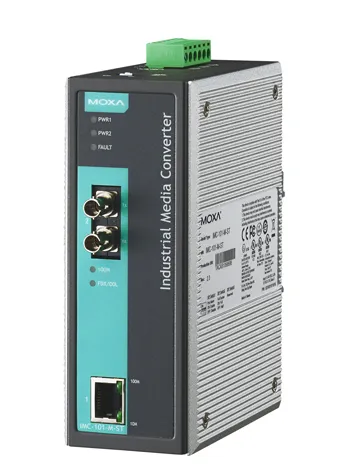 МОХА IMC-101-M-ST Медиаконвертер Ethernet 10/100BaseTX в 100BaseFX (многомодовое оптоволокно) в металлическом корпусе