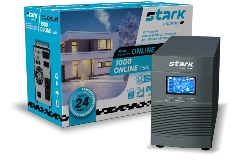 Stark Country 1000 online ИБП (1000 ВА/900 Вт) акб 24В Батареи в комплект не входят