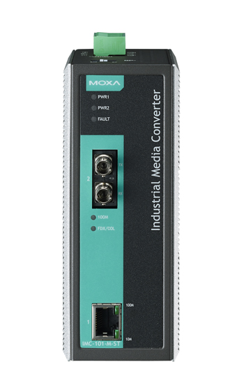 МОХА IMC-101-M-ST Медиаконвертер Ethernet 10/100BaseTX в 100BaseFX (многомодовое оптоволокно) в металлическом корпусе